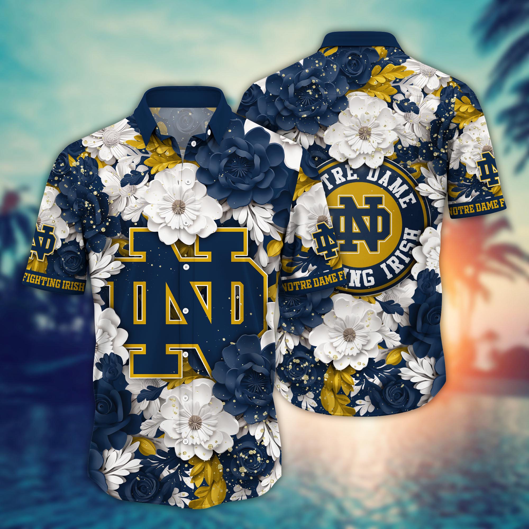 Notre Dame Fighting Irish NCAA Flower Hawaii Shirt For Fans Ver 13