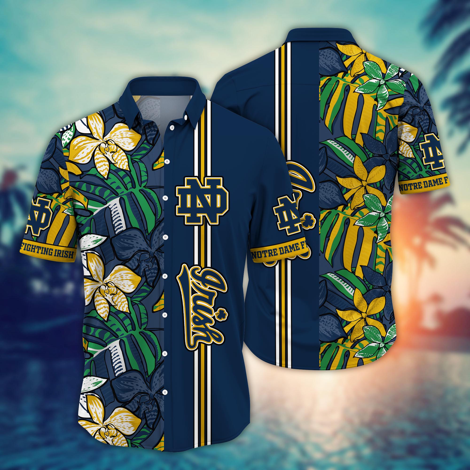 Notre Dame Fighting Irish NCAA Flower Hawaii Shirt For Fans Ver 14