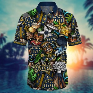Notre Dame Fighting Irish NCAA Flower Hawaii Shirt For Fans Ver 16