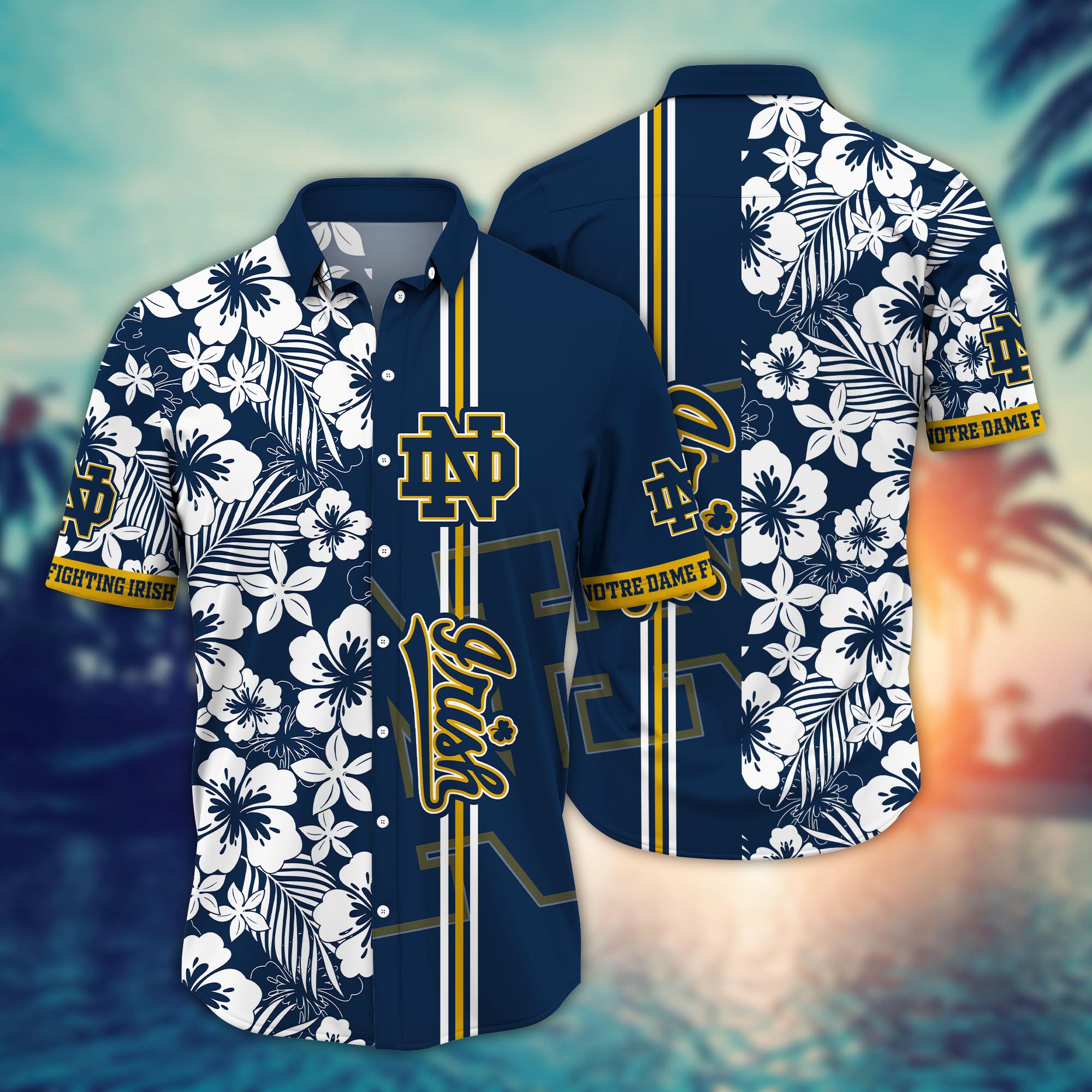 Notre Dame Fighting Irish NCAA Flower Hawaii Shirt For Fans Ver 19
