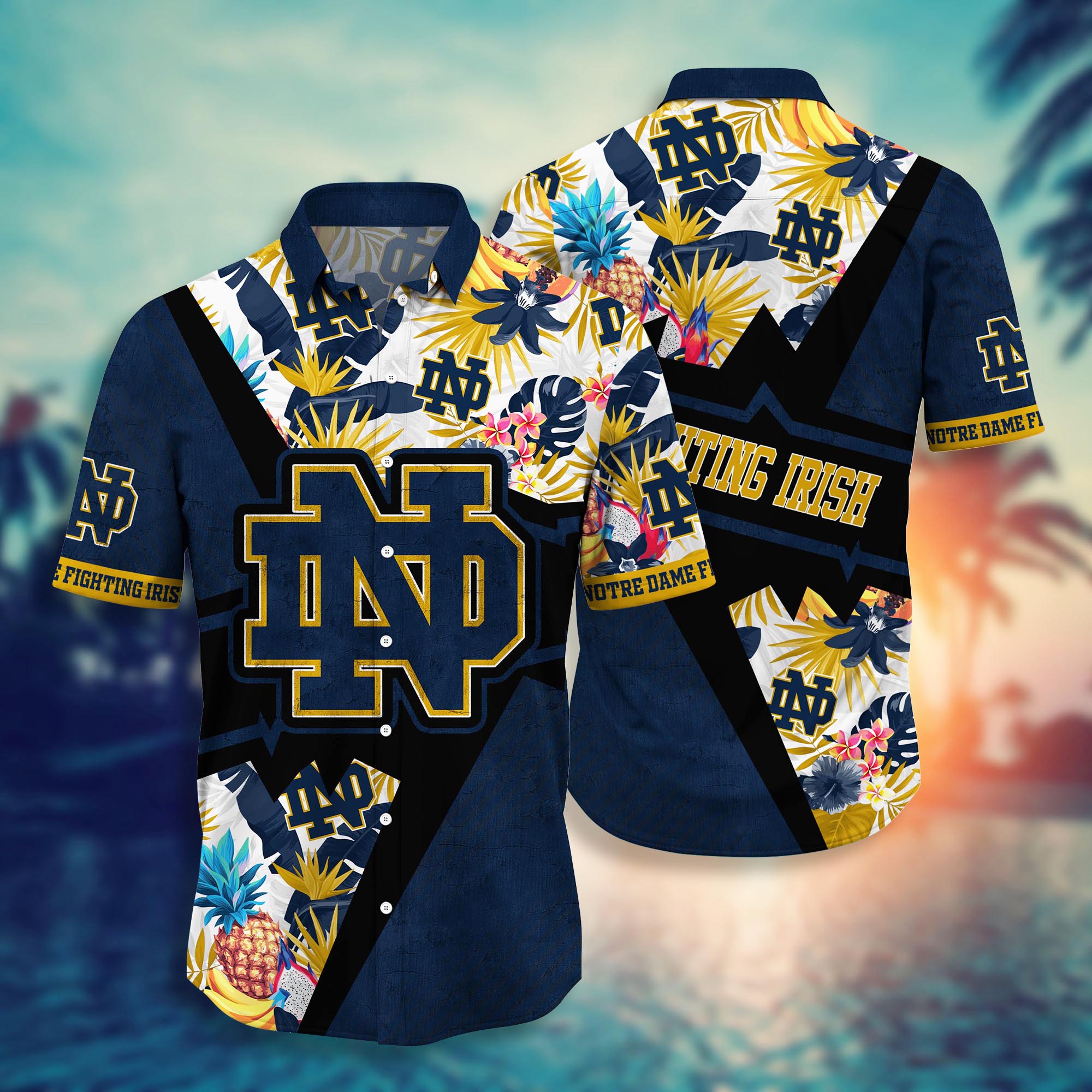 Notre Dame Fighting Irish NCAA Flower Hawaii Shirt For Fans Ver 21