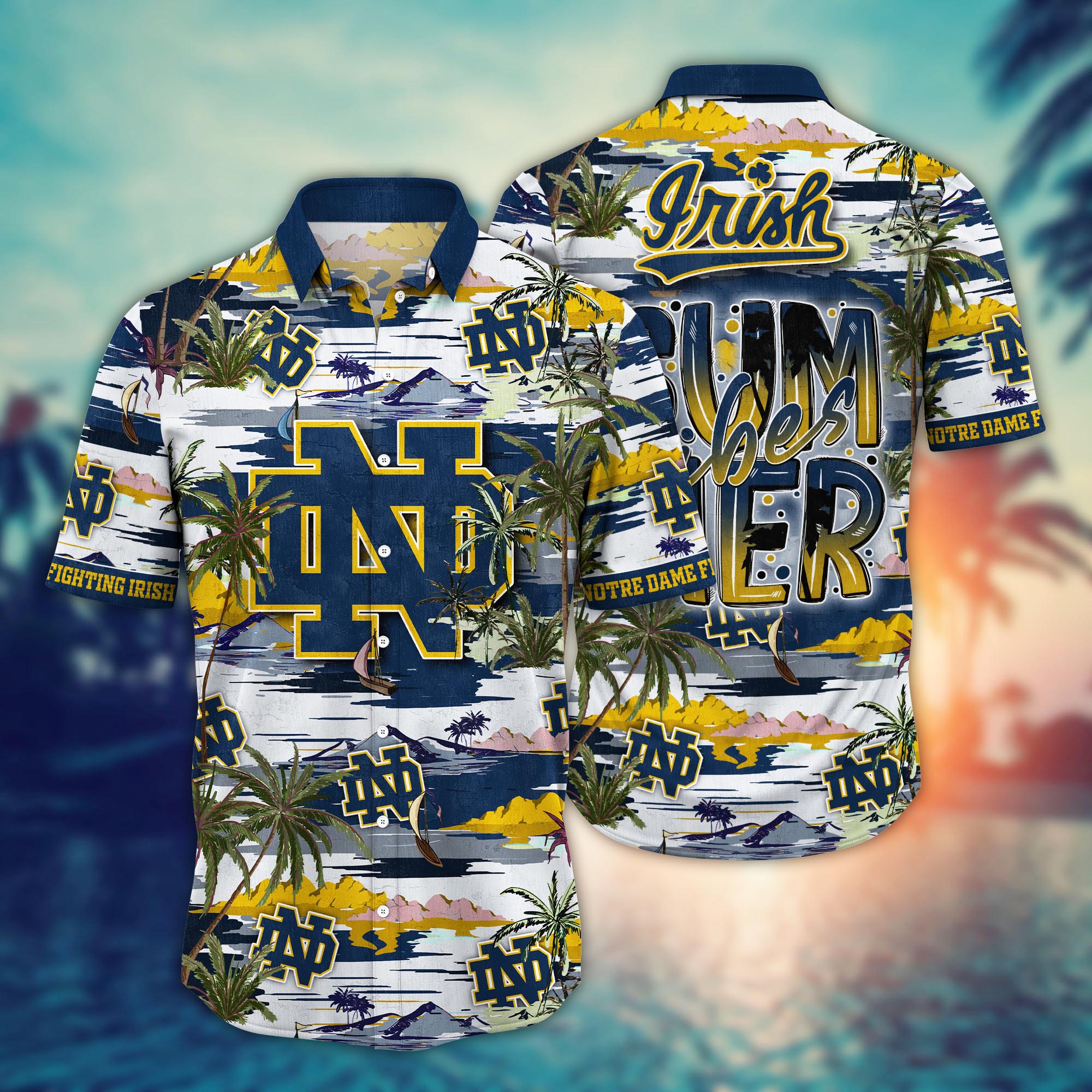 Notre Dame Fighting Irish NCAA Flower Hawaii Shirt For Fans Ver 22