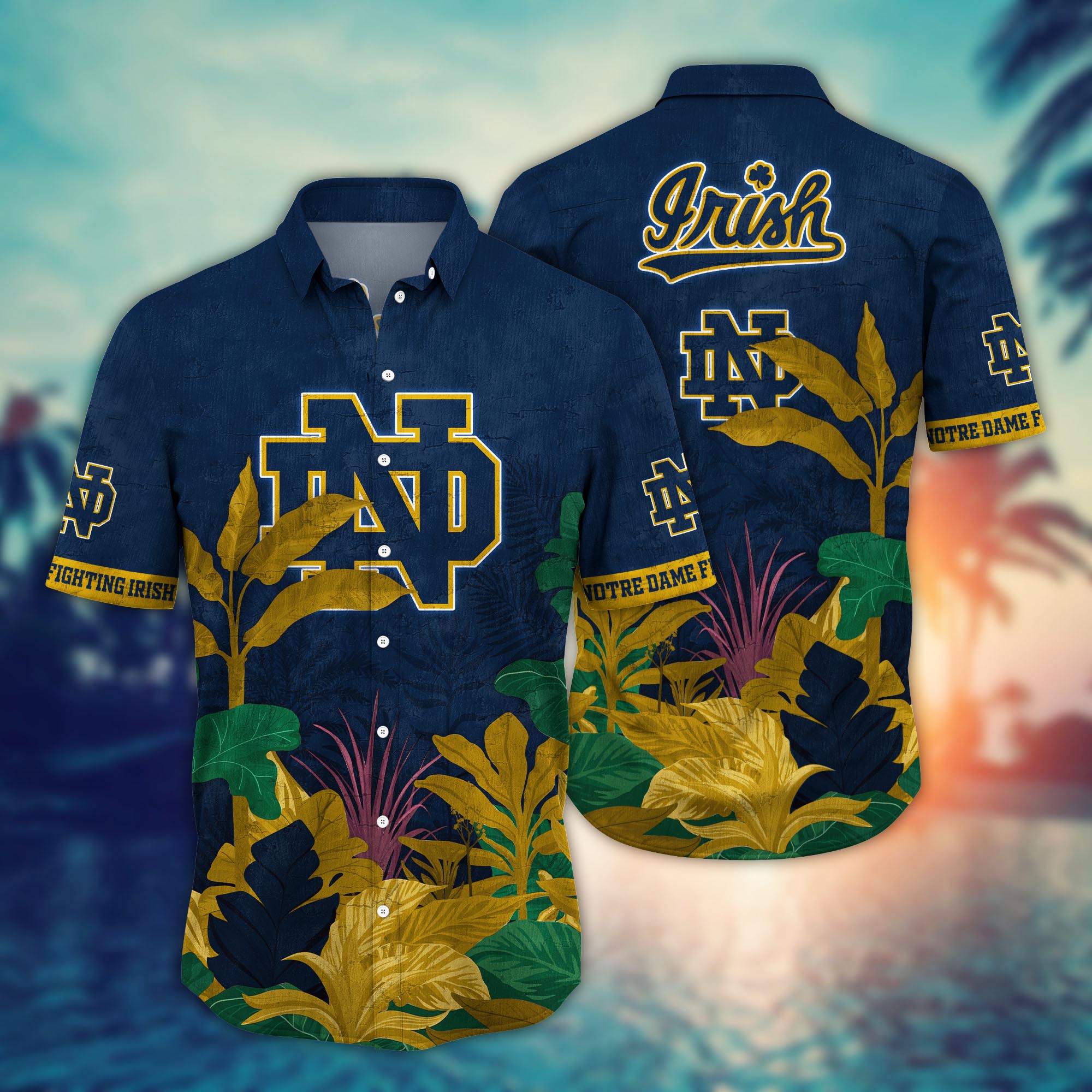 Notre Dame Fighting Irish NCAA Flower Hawaii Shirt For Fans Ver 27