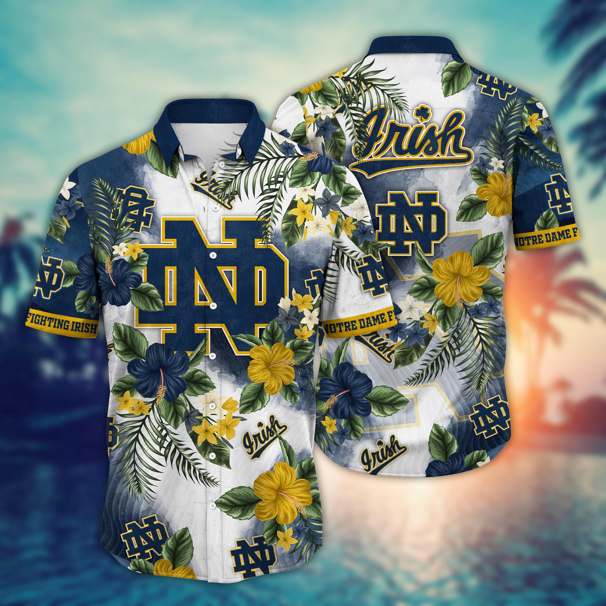 Notre Dame Fighting Irish NCAA Flower Hawaii Shirt For Fans Ver 31