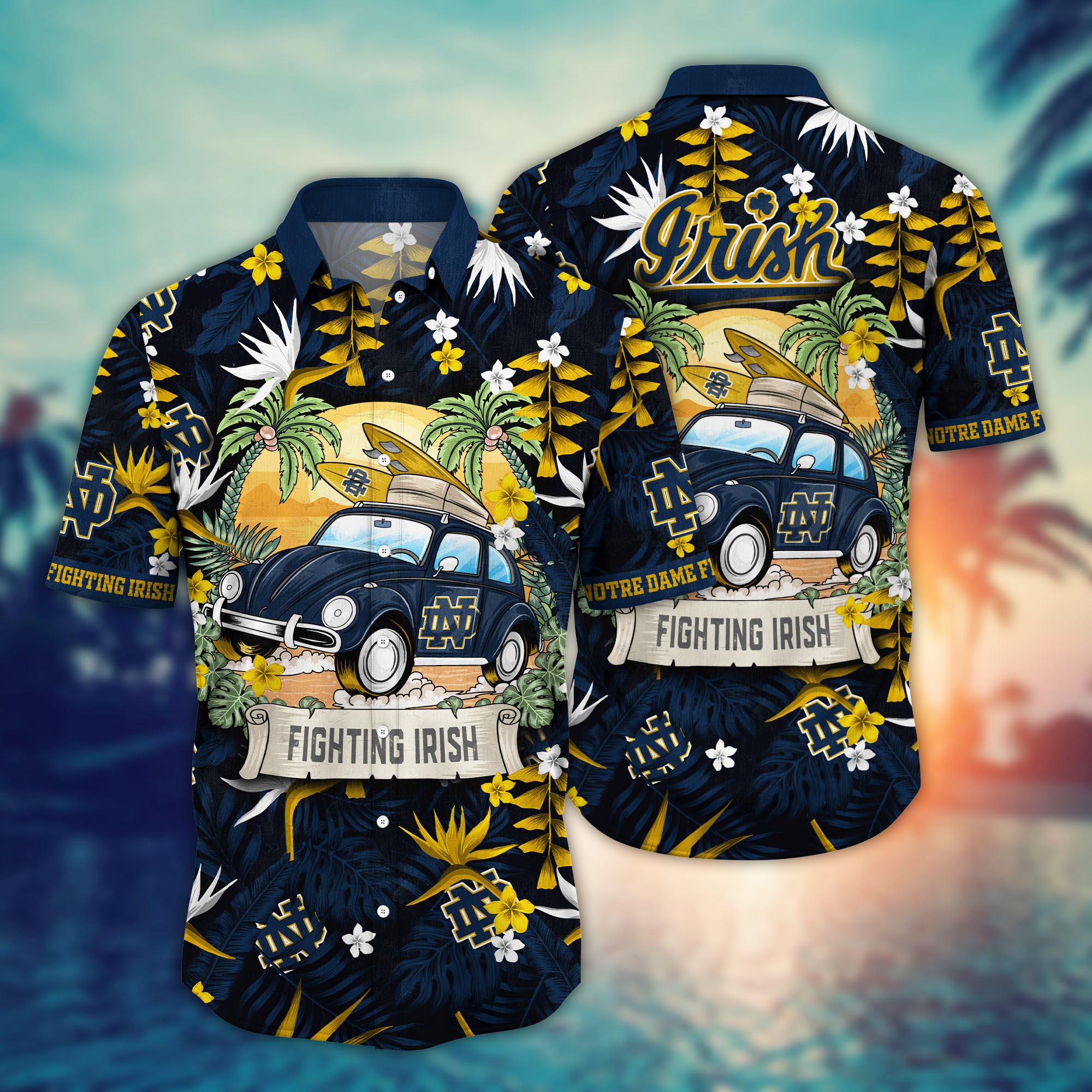Notre Dame Fighting Irish NCAA Flower Hawaii Shirt For Fans Ver 34