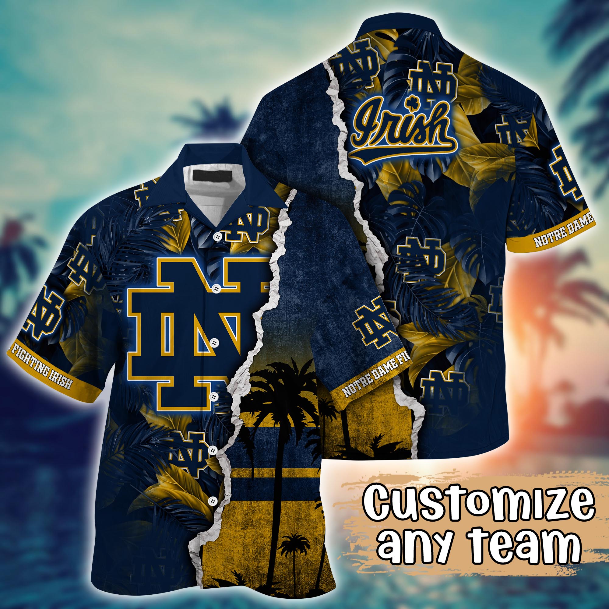 Notre Dame Fighting Irish NCAA Flower Hawaii Shirt For Fans Ver 36