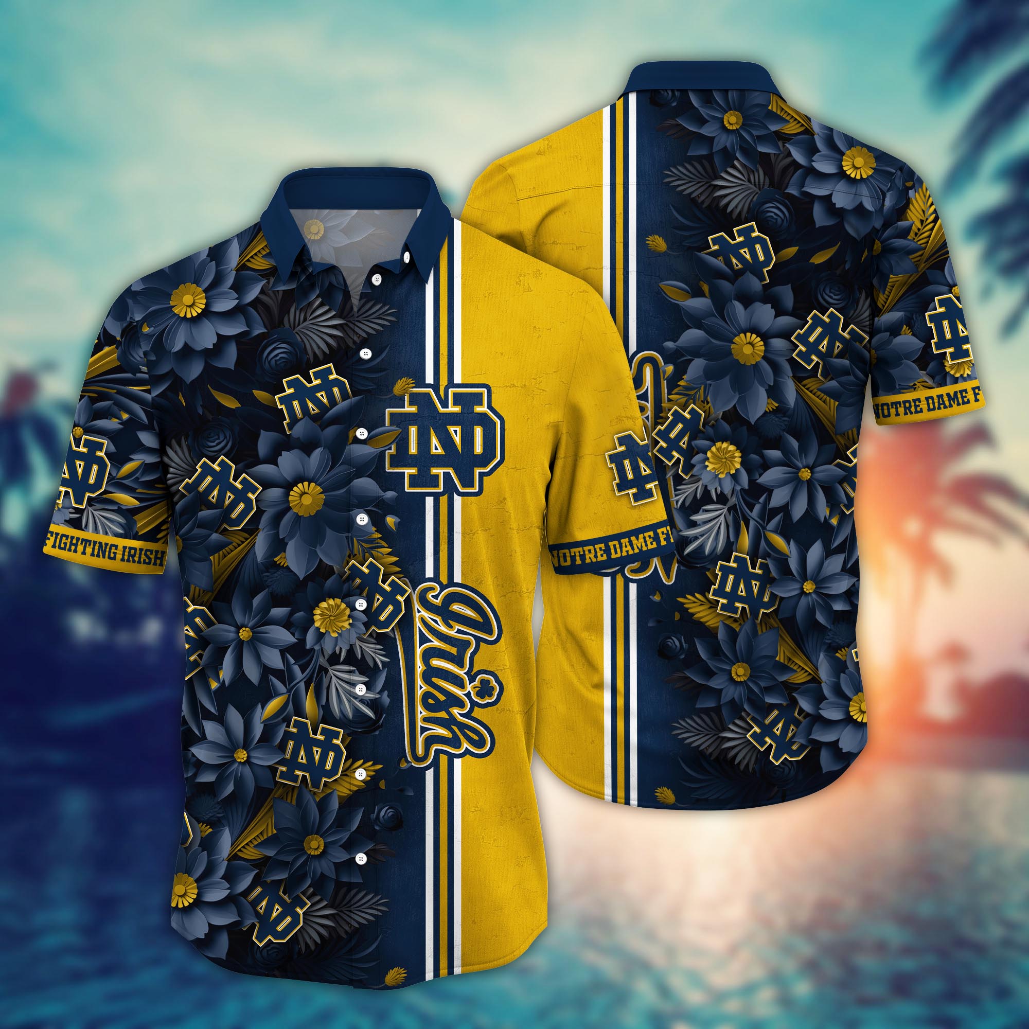 Notre Dame Fighting Irish NCAA Flower Hawaii Shirt For Fans Ver 5