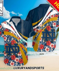 Notre Dame Fighting Irish NCAA Hibiscus Tropical Flower Hawaiian Shirt