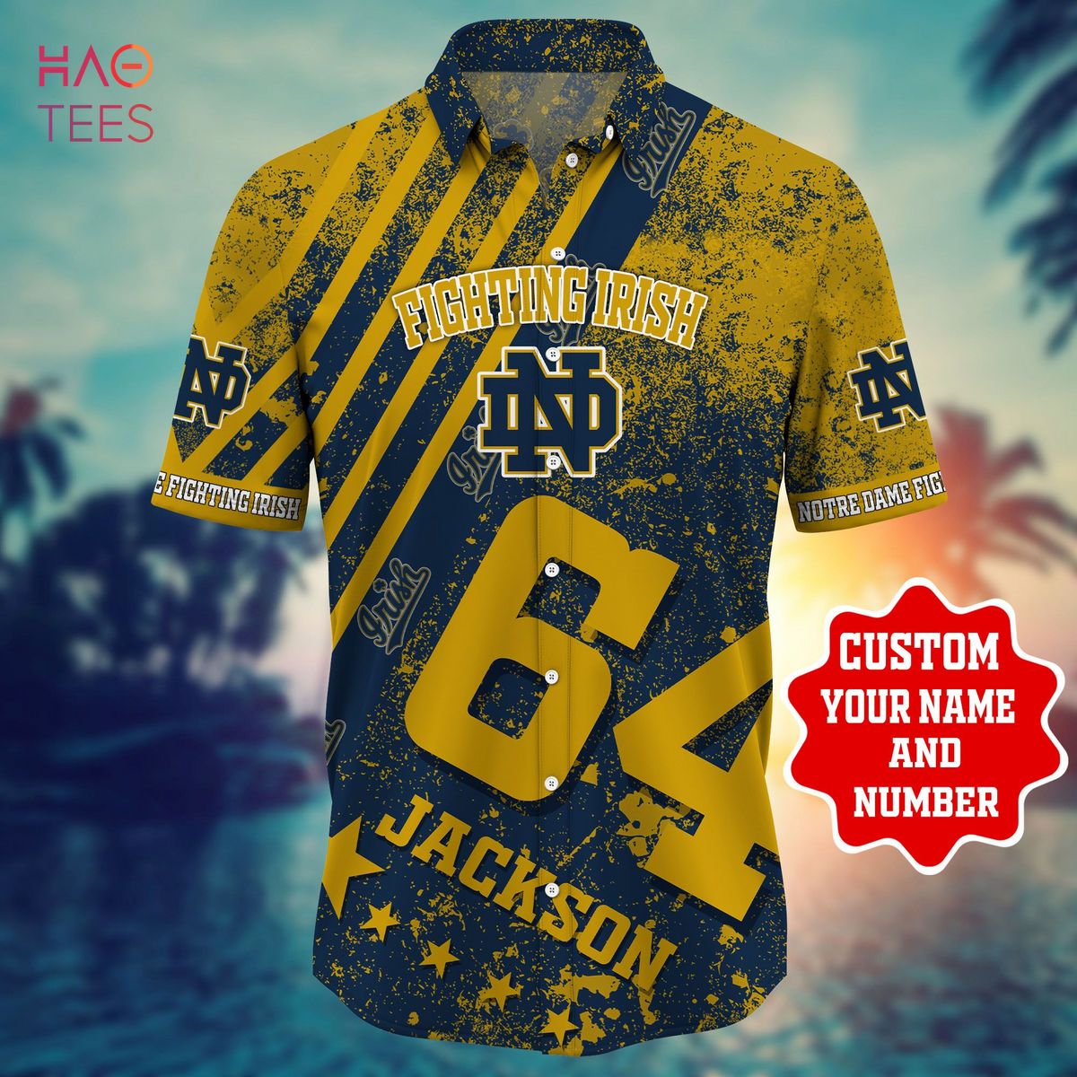 Notre Dame Fighting Irish Personalized Hawaiian Shirt