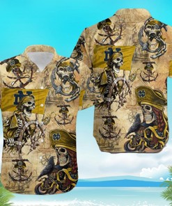 Notre Dame Fighting Irish Pirate Aloha Hawaii Shirt Beach Shirt