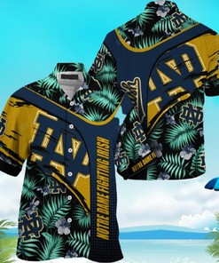 Notre Dame Fighting Irish Summer Hawaiian Shirt With Tropical Pattern