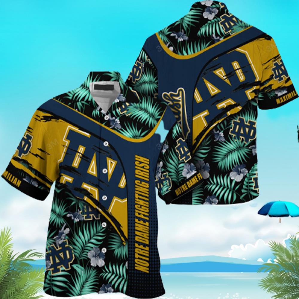 Notre Dame Fighting Irish Summer Hawaiian Shirt With Tropical Pattern