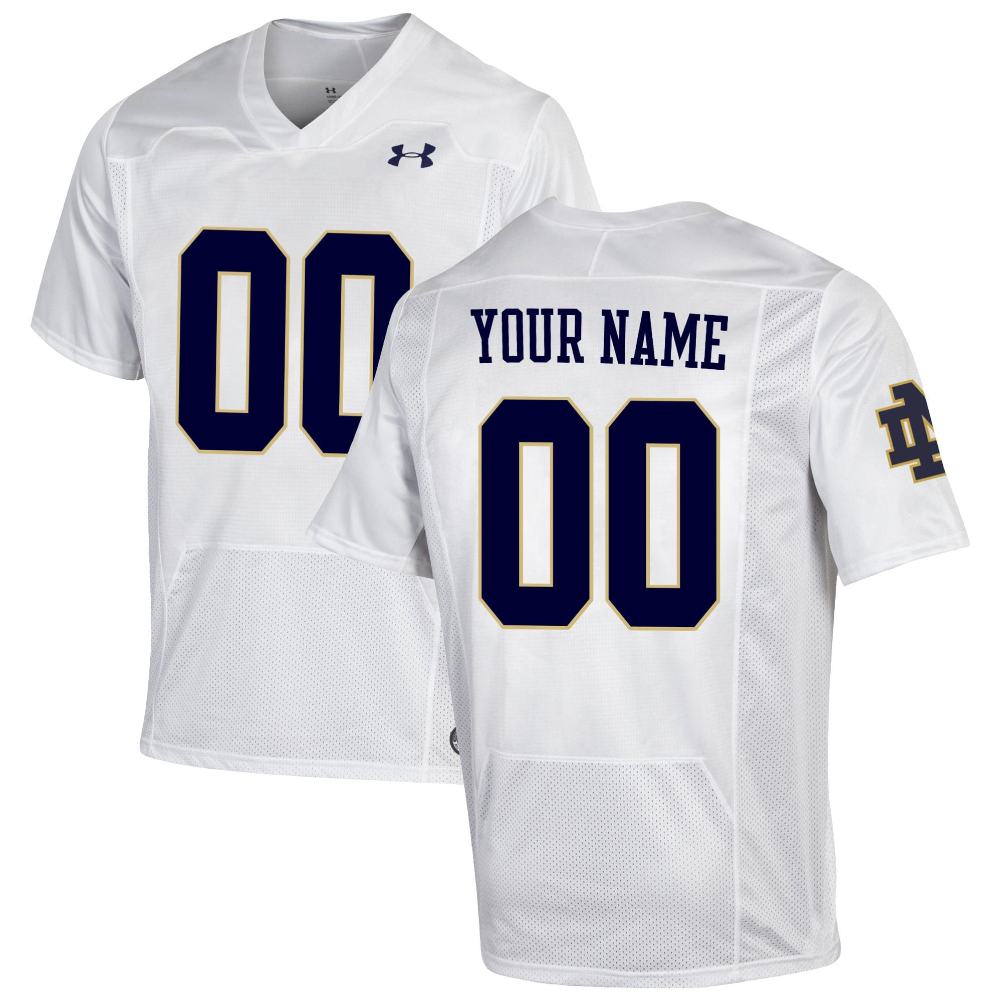 Notre Dame Fighting Irish Under Armour Replica Custom Jersey - White Custom Jerseys Ncaa