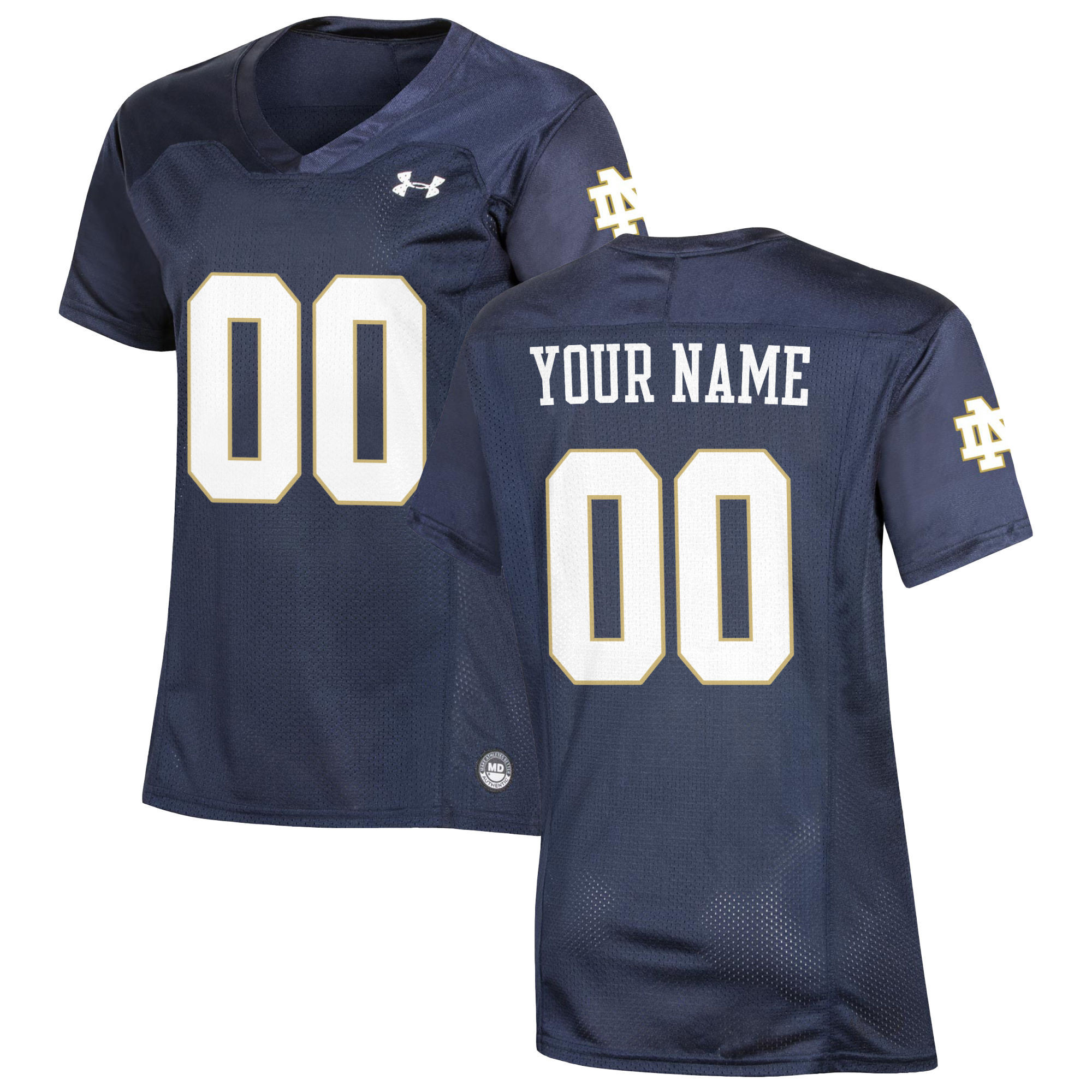 Notre Dame Fighting Irish Under Armour Womens Replica Custom Jersey - Navy Custom Jerseys Ncaa
