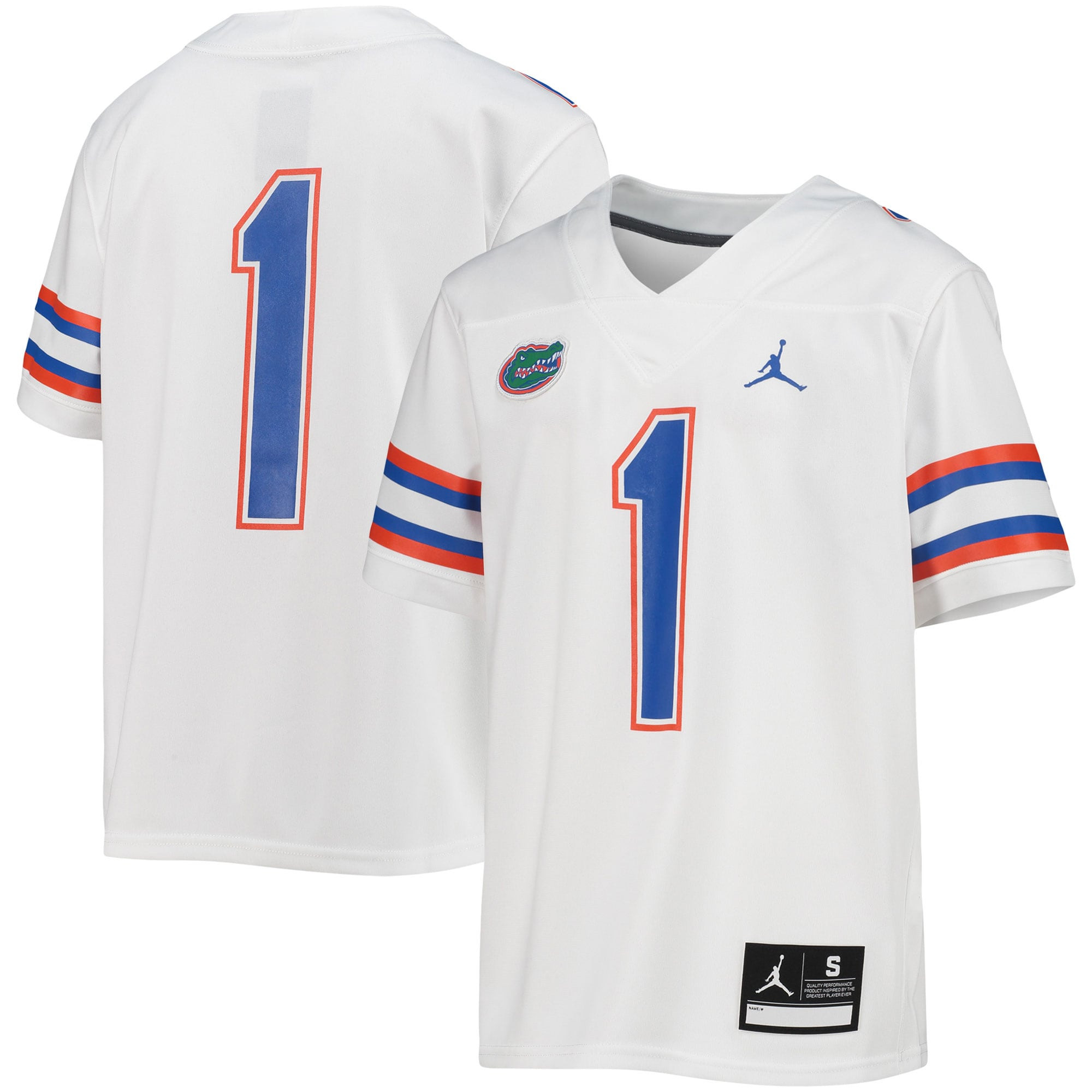 Number 1 Florida Gators Jordan Brand Untouchable Football Team Jersey White Ncaa
