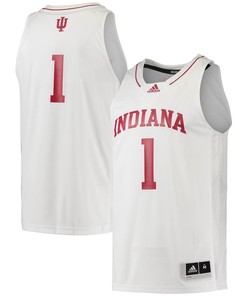 Number 1 Indiana Hoosiers Adidas Swingman Team Basketball Jersey Cream Ncaa