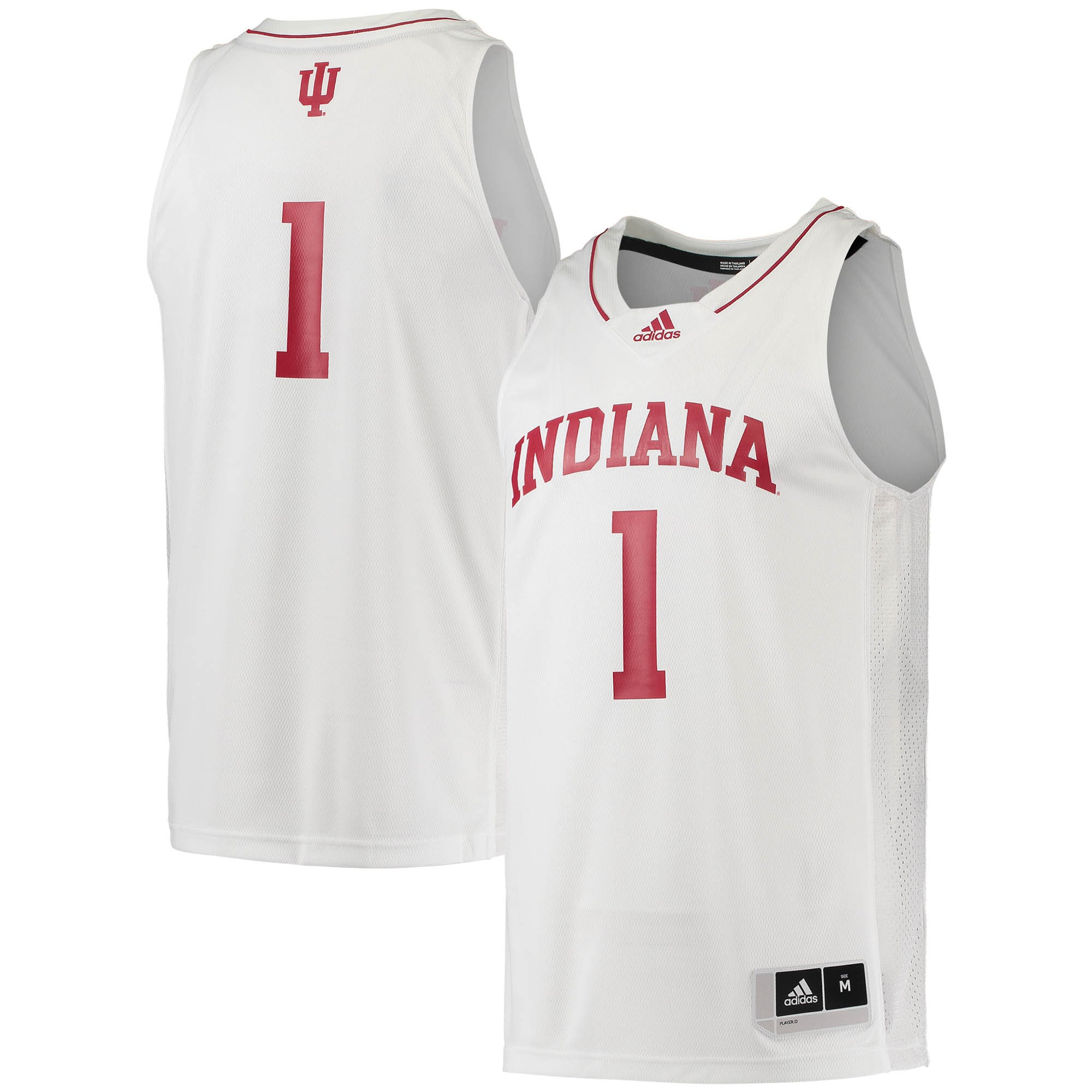 Number 1 Indiana Hoosiers Adidas Swingman Team Basketball Jersey Cream Ncaa