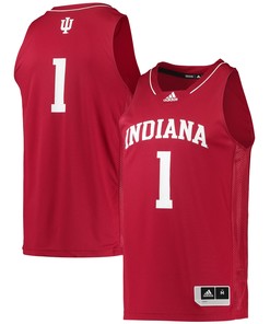 Number 1 Indiana Hoosiers Adidas Team Swingman Basketball Jersey Crimson Ncaa A11