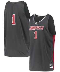 Number 1 Louisville Cardinals Adidas Reverse Retro Jersey Gray Ncaa