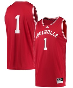 Number 1 Louisville Cardinals Adidas Reverse Retro Jersey Red Ncaa