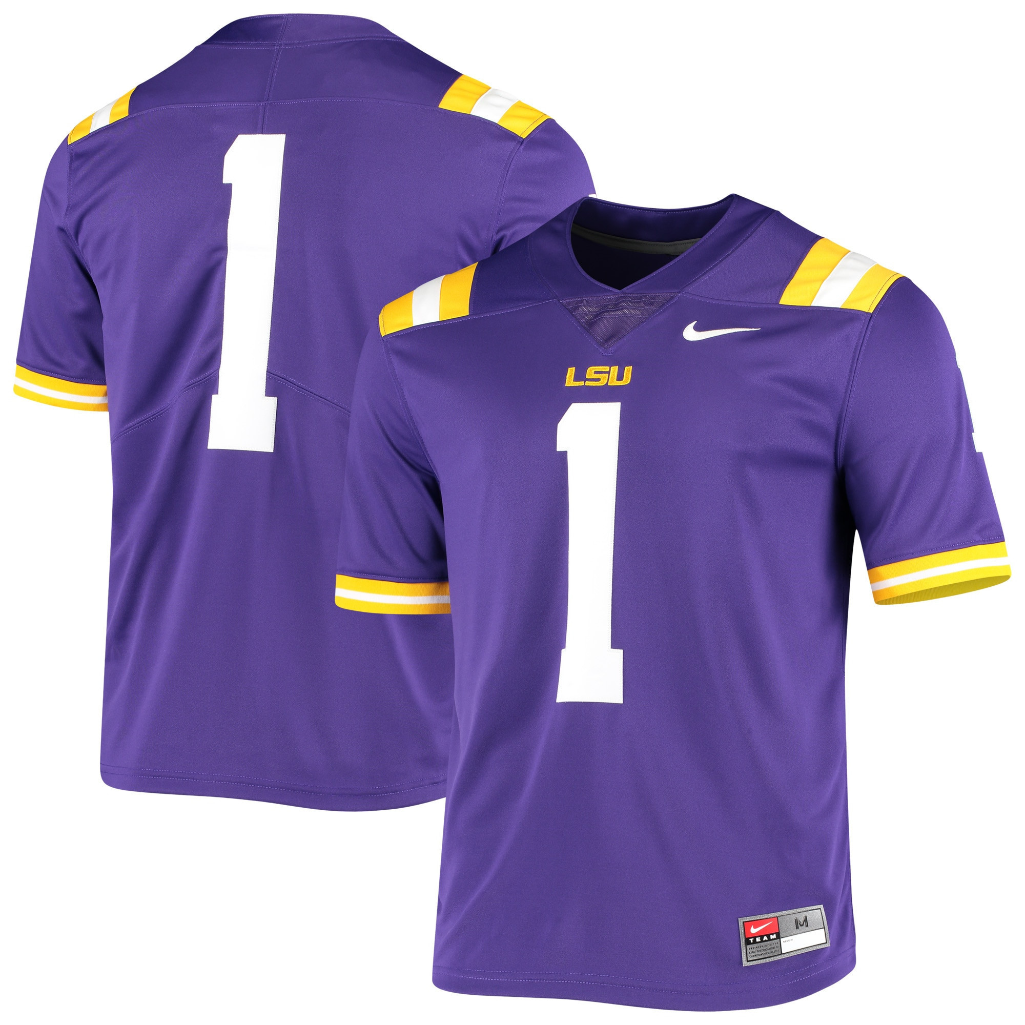 Number 1 Lsu Tigers Team Limited Jersey Purple Ncaa