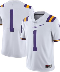 Number 1 Lsu Tigers Team Limited Jersey White Ncaa