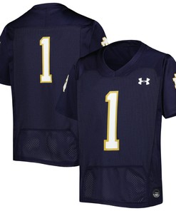 Number 1 Notre Dame Fighting Irish Under Armour Replica Football Jersey Navy Ncaa