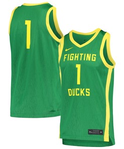 Number 1 Oregon Ducks Replica Basketball Jersey Green Ncaa
