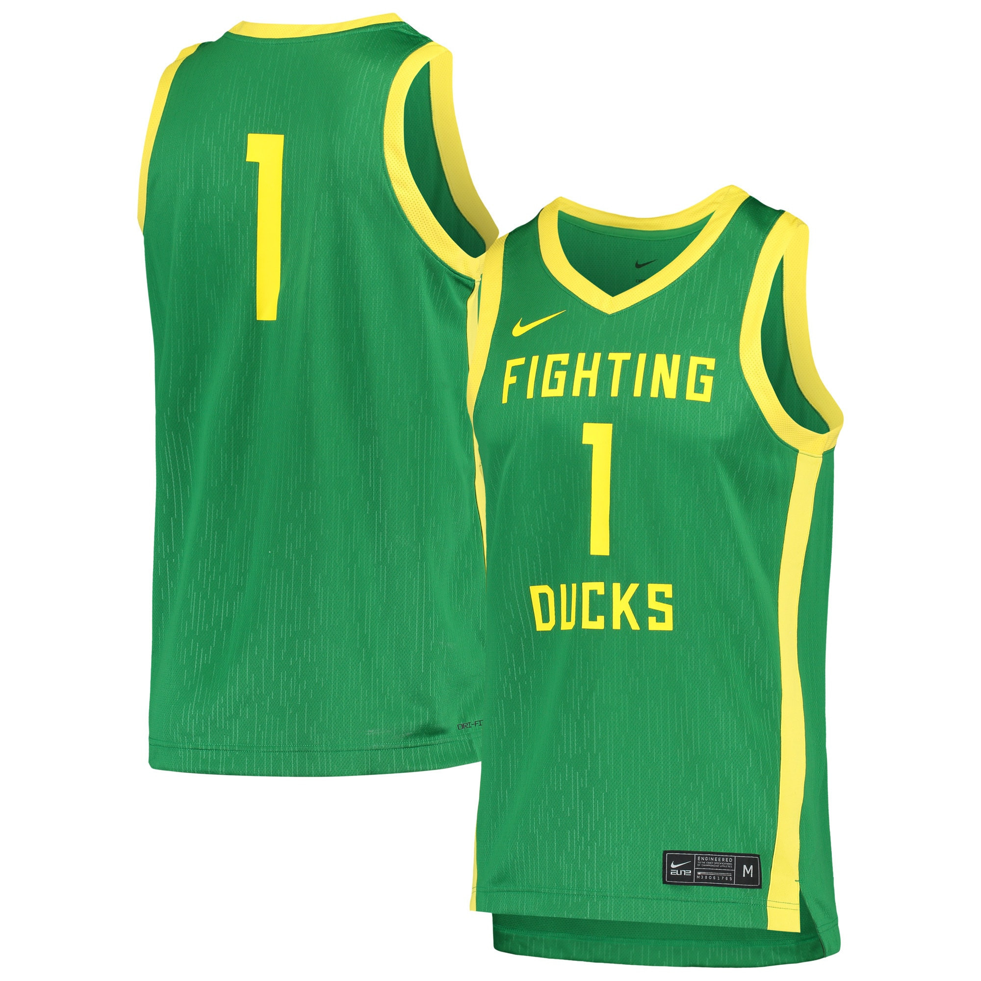 Number 1 Oregon Ducks Replica Basketball Jersey Green Ncaa