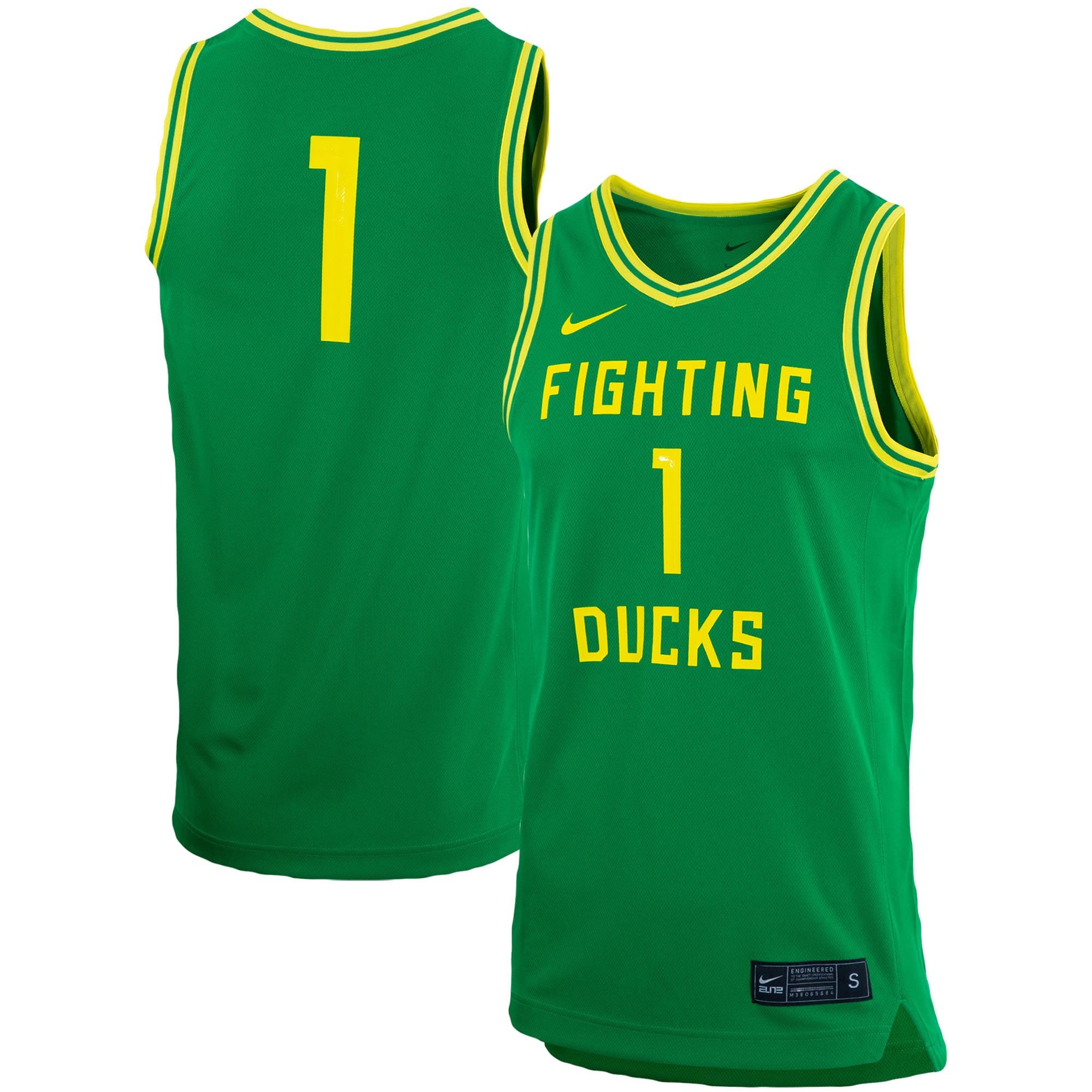 Number 1 Oregon Ducks Replica Team Basketball Jersey Green Ncaa