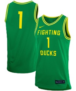 Number 1 Oregon Ducks Replica Team Basketball Jersey Green Ncaa
