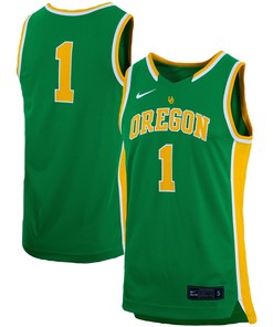 Number 1 Oregon Ducks Team Replica Basketball Jersey Green Ncaa