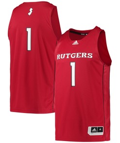 Number 1 Rutgers Scarlet Knights Adidas Team Swingman Basketball Jersey Scarlet Ncaa