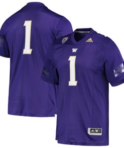 Number 1 Washington Huskies Adidas Team Premier Football Jersey Purple Ncaa