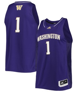 Number 1 Washington Huskies Adidas Team Swingman Basketball Jersey Purple Ncaa