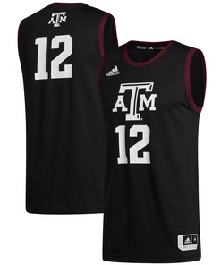 Number 12 Texas A And M Aggies Adidas Swingman Jersey Black Ncaa