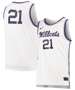Number 21 Kansas State Wildcats Replica Basketball Jersey White Ncaa