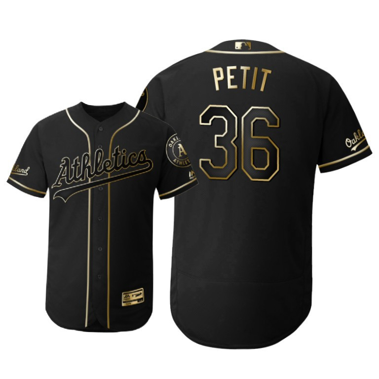 Oakland Athletics #36 Yusmeiro Petit Mlb 2019 Golden Brandedition Black Jersey Gift For Athletics Fans