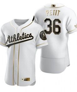 Oakland Athletics #36 Yusmeiro Petit Mlb Golden Brandedition White Jersey Gift For Athletics Fans