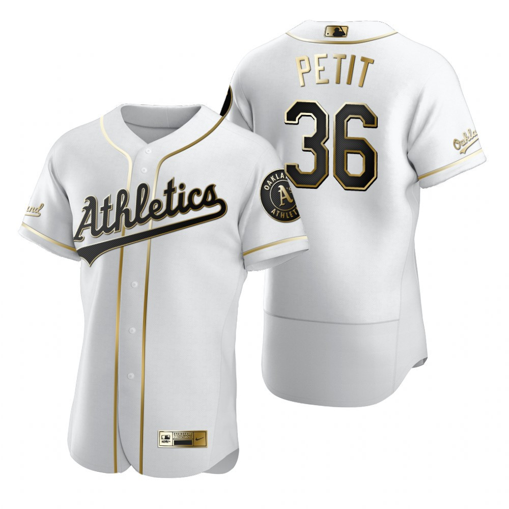 Oakland Athletics #36 Yusmeiro Petit Mlb Golden Brandedition White Jersey Gift For Athletics Fans