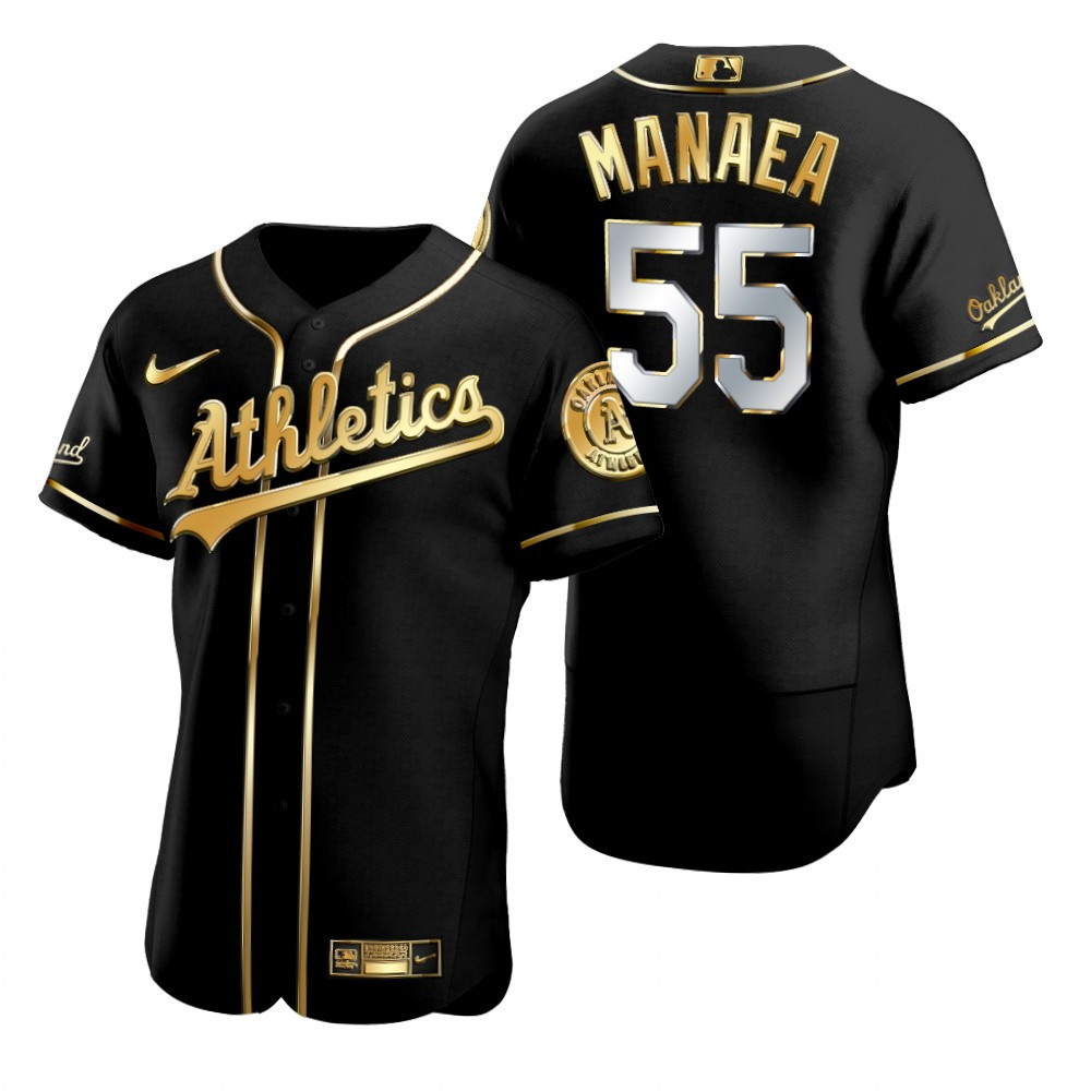 Oakland Athletics #55 Sean Manaea Mlb Golden Brandedition Black Jersey Gift For Athletics Fans