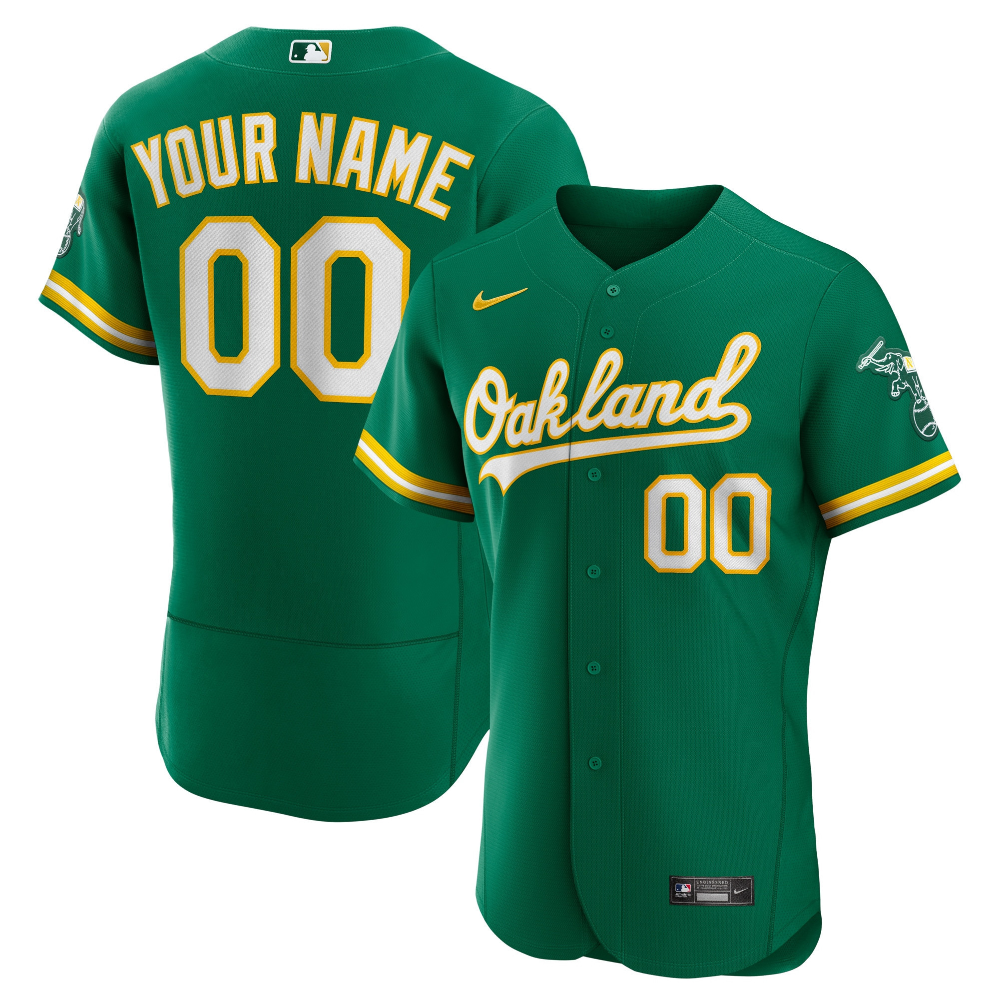 Oakland Athletics Alternate Authentic Custom Jersey Kelly Green Custom Jerseys Mlb