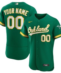 Oakland Athletics Alternate Authentic Custom Jersey - Kelly Green Custom Jerseys Mlb