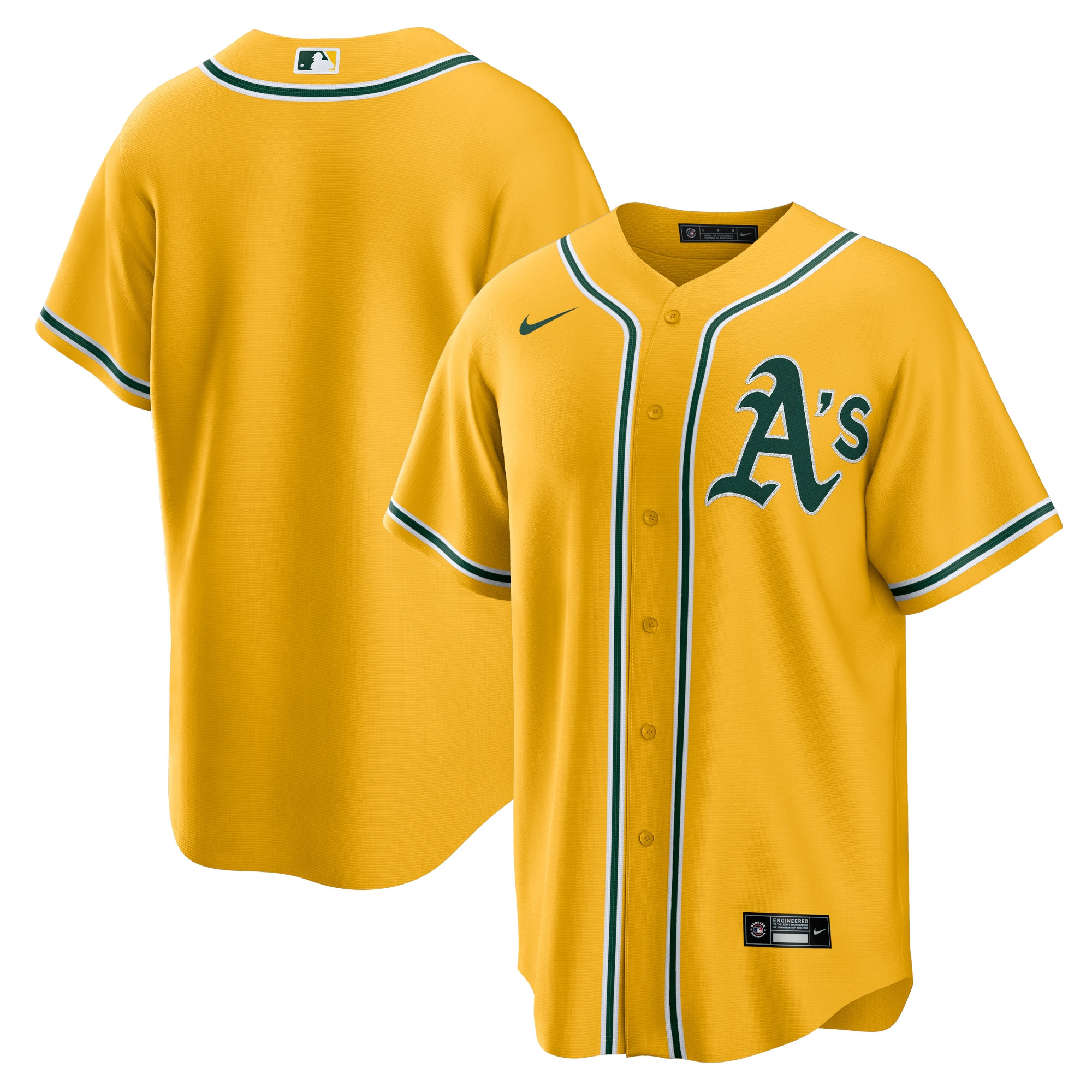 Oakland Athletics Alternate Replica Team Jersey Gold Mlb