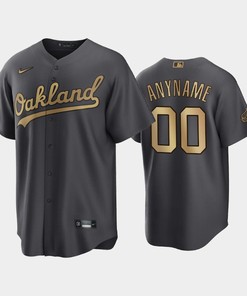 Oakland Athletics Custom 00 2022-23 All-Star Game AL Charcoal Jersey