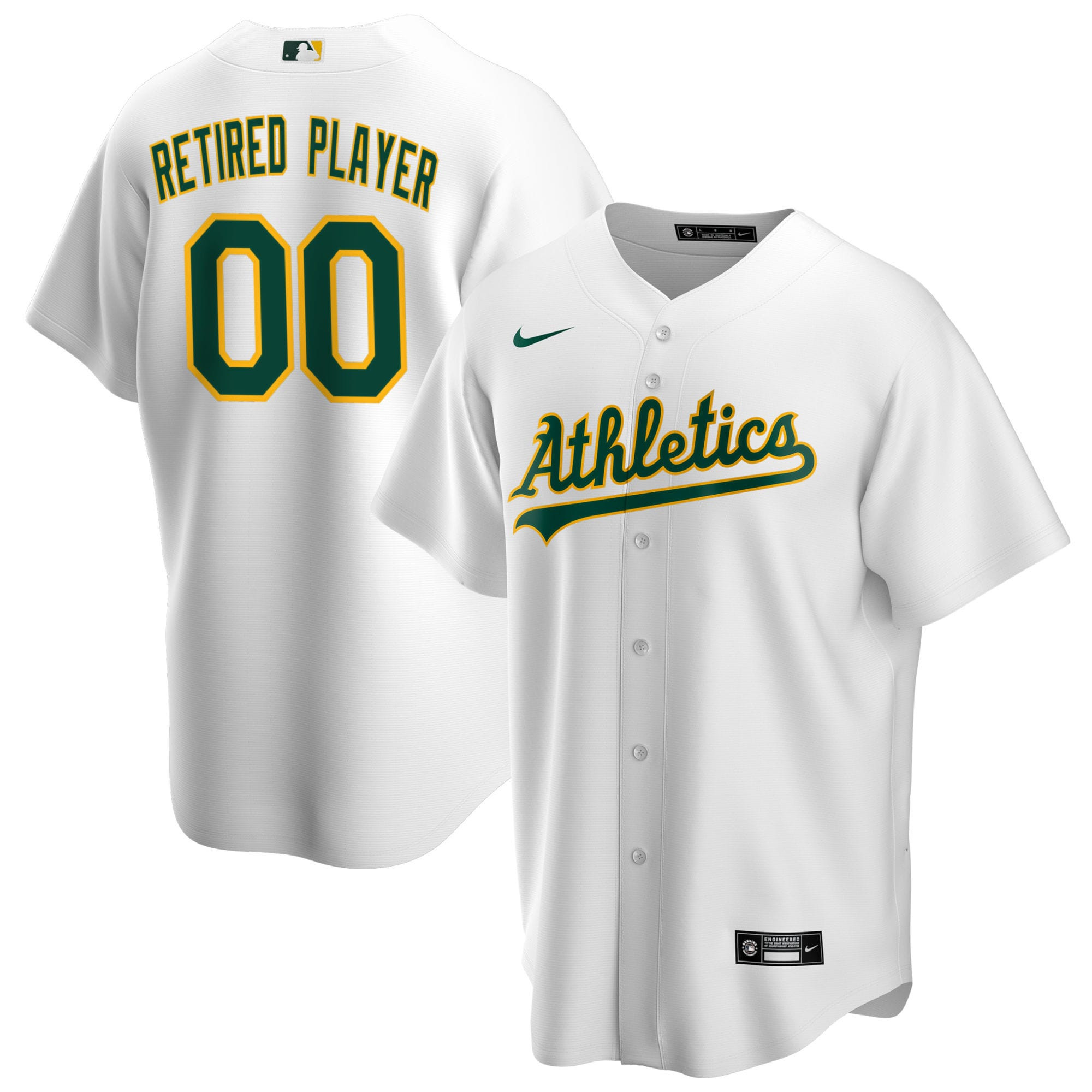 Oakland Athletics Home Pick-a-player Retired Roster Replica Jersey - White Custom Jerseys Mlb
