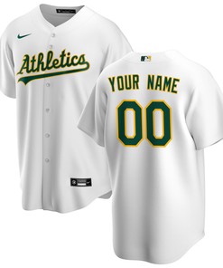 Oakland Athletics Home Replica Custom Jersey - White Custom Jerseys Mlb