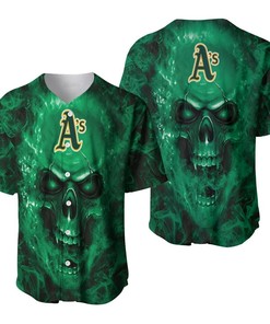 Oakland Athletics Mlb Fan Skull Baseball Jersey