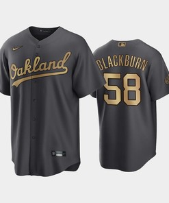 Oakland Athletics Paul Blackburn 58 2022-23 All-Star Game AL Charcoal Jersey