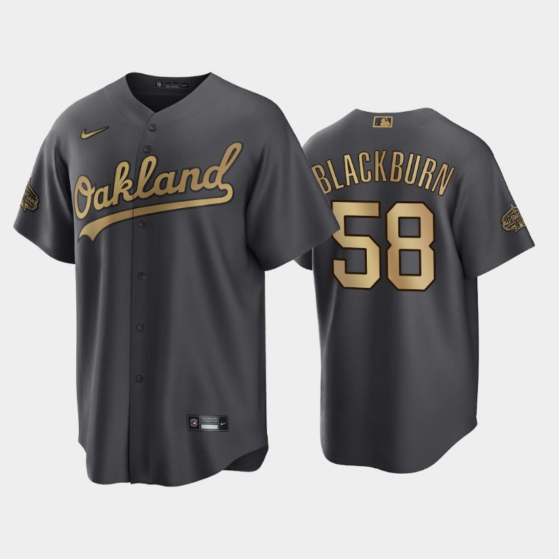 Oakland Athletics Paul Blackburn 58 2022-23 All-Star Game AL Charcoal Jersey